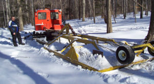 Snowmobile trail groomer using recreational trails grant