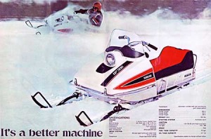 Ronnie Ouimet Vintage Yamaha Snowmobile advertisement