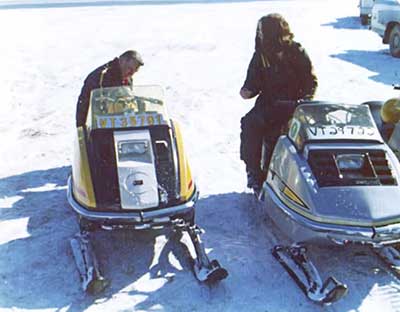 Vintage ski-doo snowmobiles