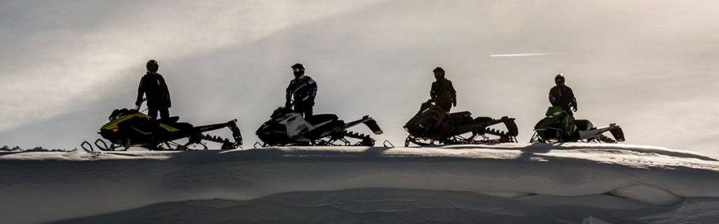 Snowmobilers in action